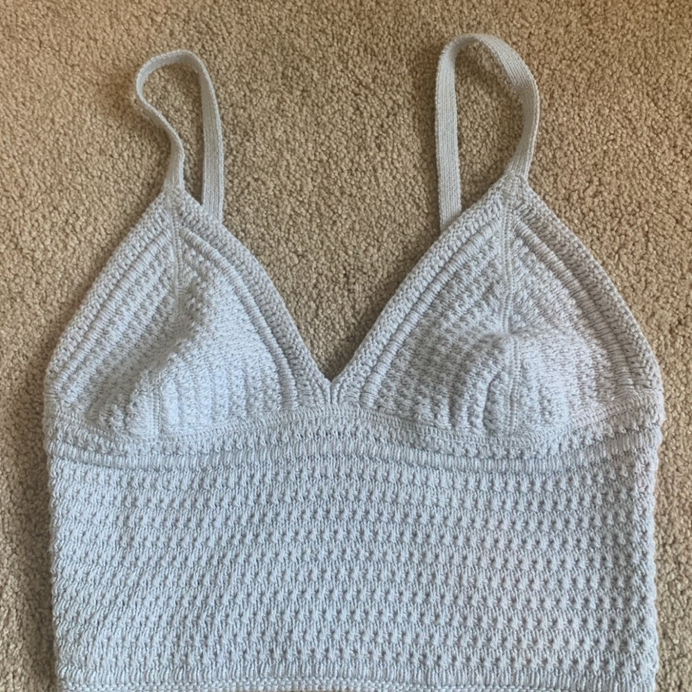 Crotchet Blue Crop Top